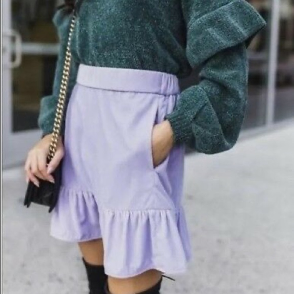 J.Crew Lilac Velvet Peplum Skirt